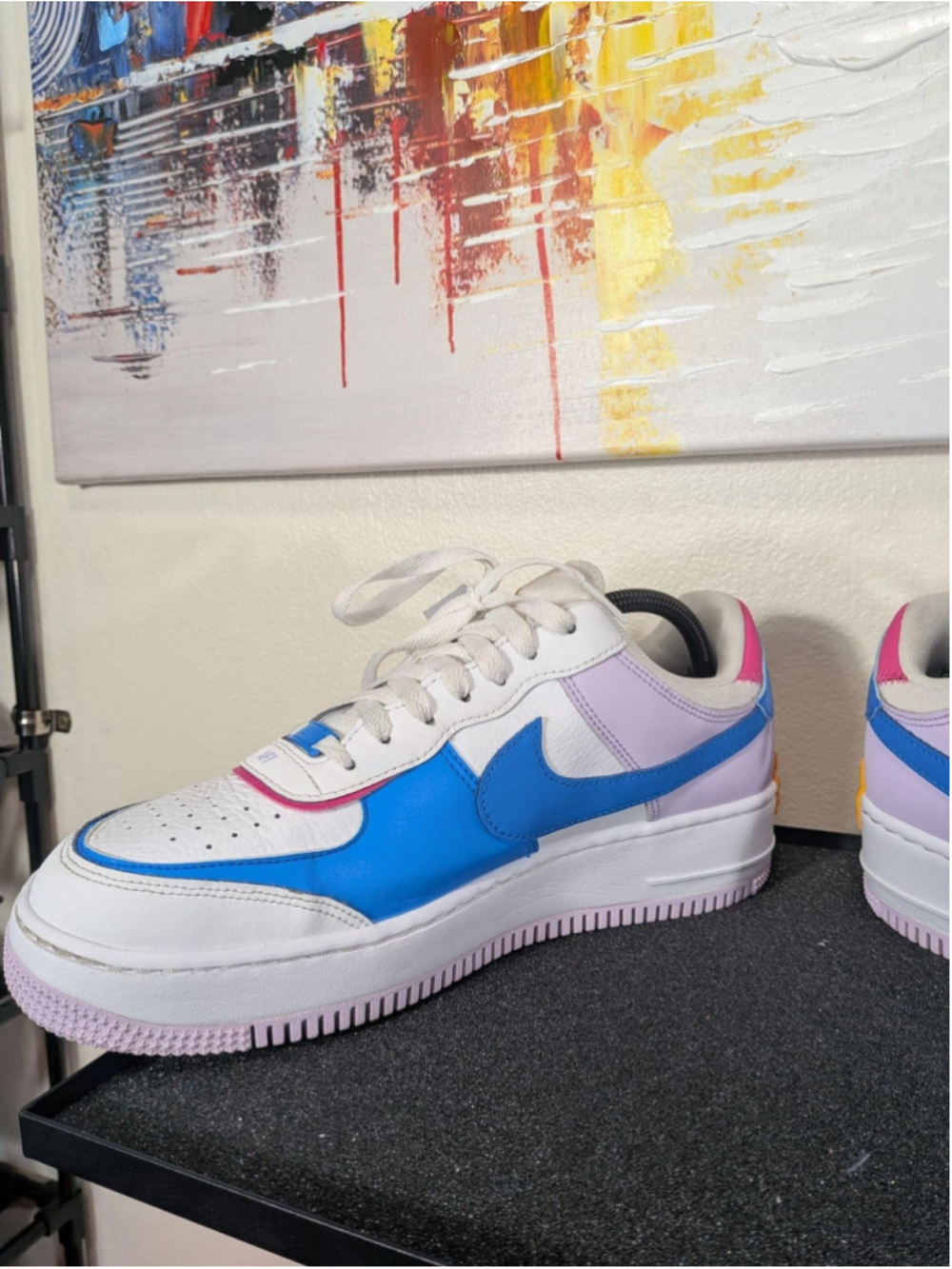 Nike Air Force 1 Shadow Shoes Womens Size 11 White Pink Blue Sneakers HF5064-100 - Picture 7 of 9